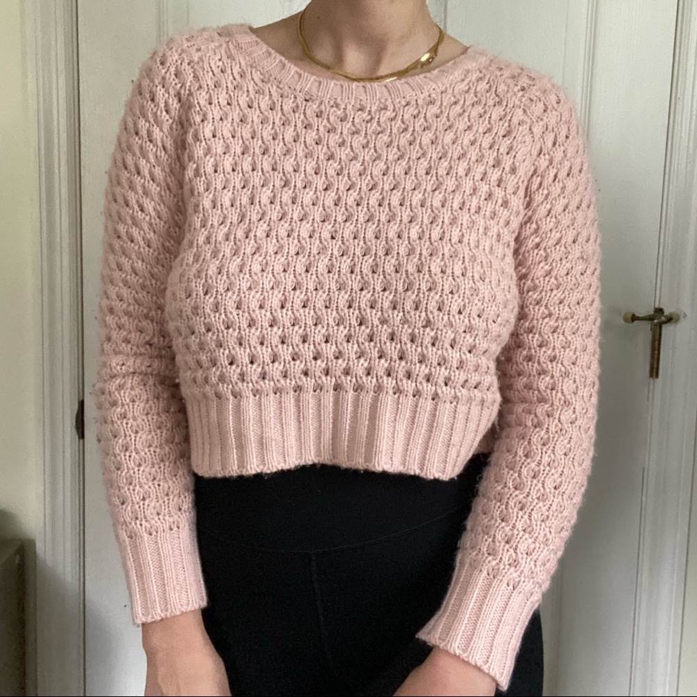 cropped pink sweater